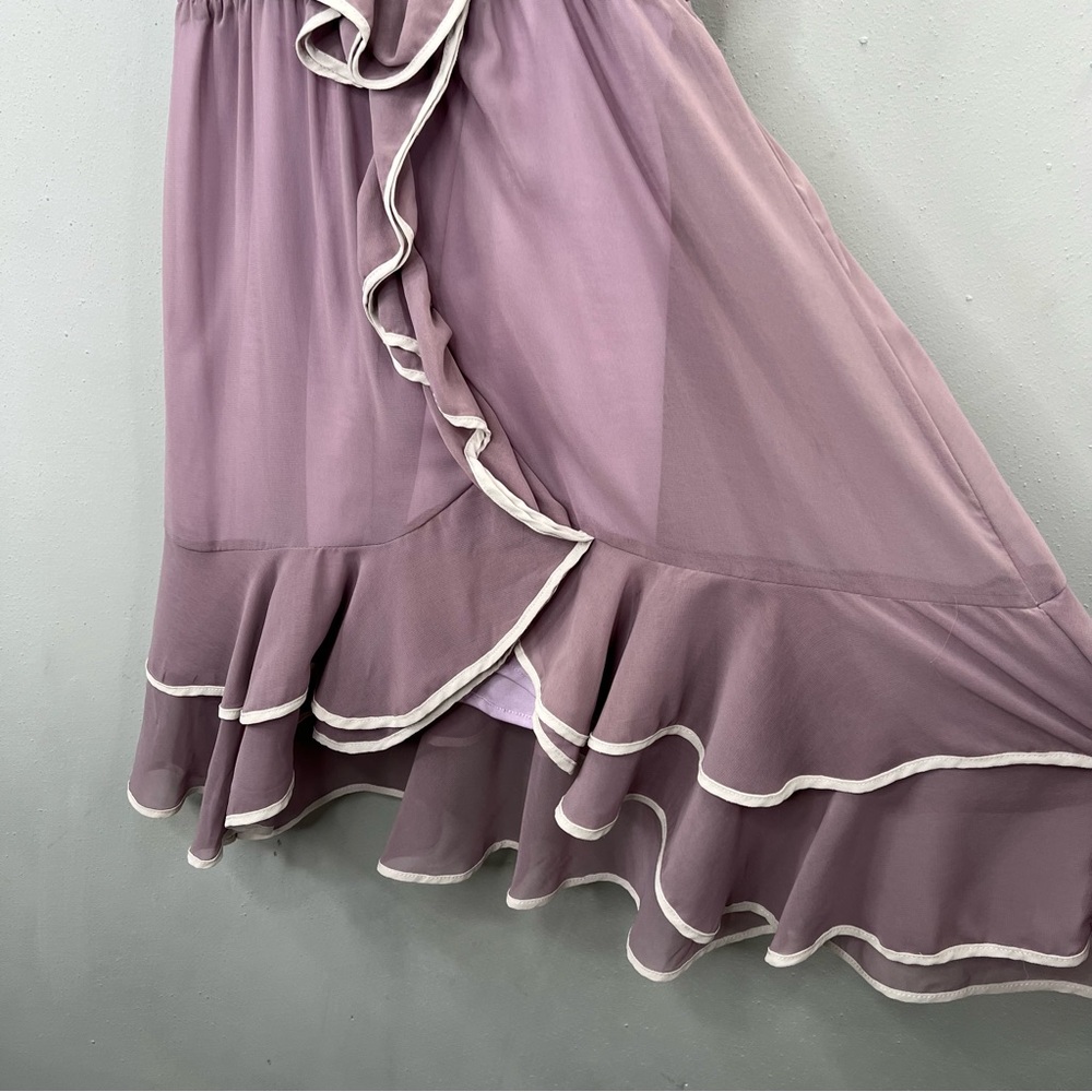 Ya Los Angeles Lavender Ruffle Midi Dress - Picture 3 of 8